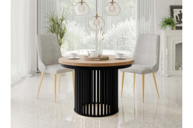 Rivale Ruokapöytä 100 cm, pyöreä - Ruskea/Musta - Huonekalut - Pöytä & ruokailuryhmä - Ruokapöydät & keittiön pöydät
