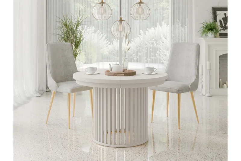 Rivale Ruokapöytä 100 cm, pyöreä - Beige - Huonekalut - Pöytä & ruokailuryhmä - Ruokapöydät & keittiön pöydät