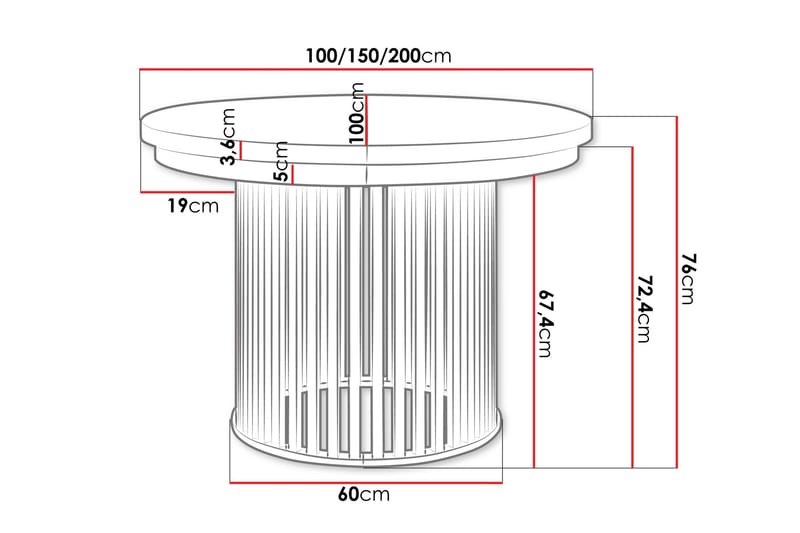 Rivale Ruokapöytä 100 cm, pyöreä - Valkoinen/Kulta - Huonekalut - Pöytä & ruokailuryhmä - Ruokapöydät & keittiön pöydät