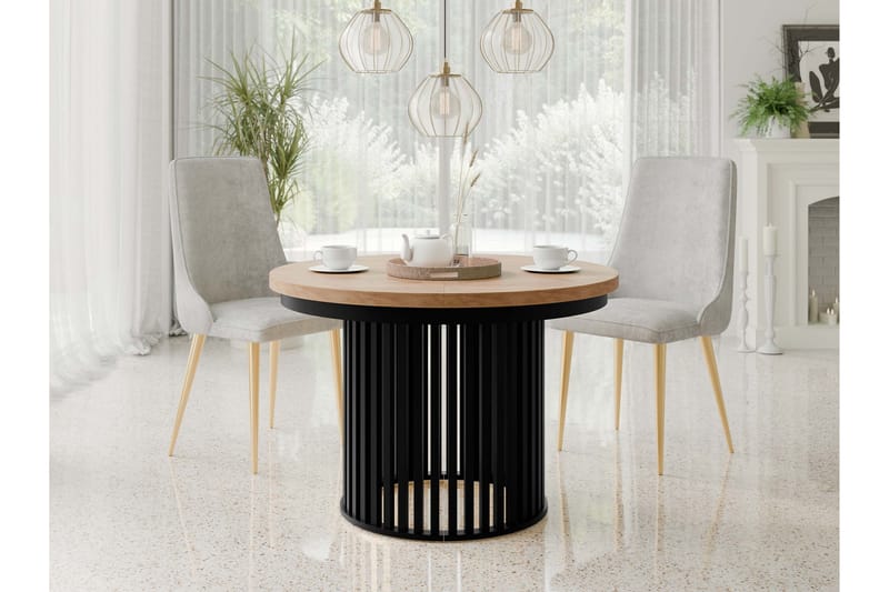 Rivale Ruokapöytä 100 cm, pyöreä - Ruskea/Musta - Huonekalut - Pöytä & ruokailuryhmä - Ruokapöydät & keittiön pöydät