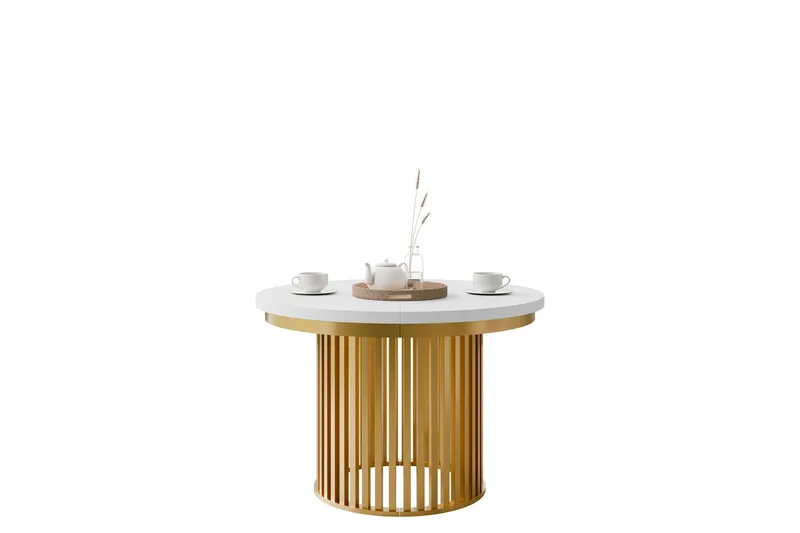 Rivale Ruokapöytä 100 cm, pyöreä, Valkoinen/Kulta