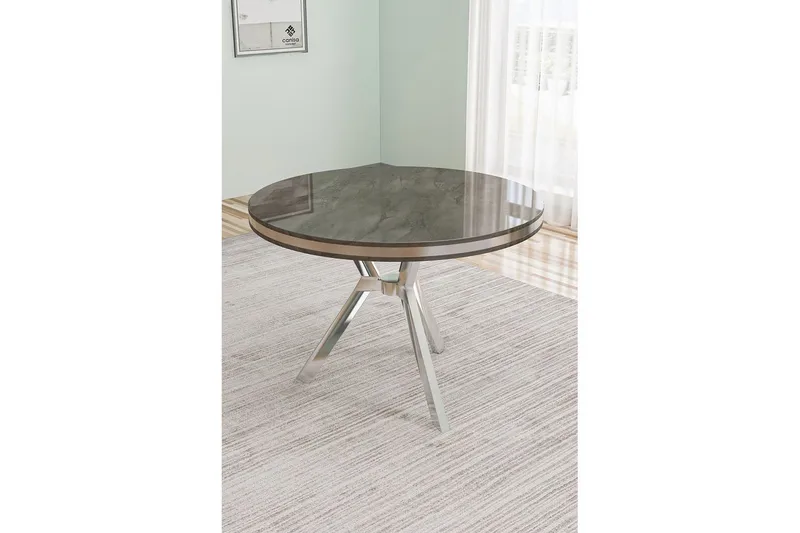 Rivor Ruokapöytä 90 cm Pyöreä - Antrasiitti/Kromi - Huonekalut - Pöytä & ruokailuryhmä - Ruokapöydät & keittiön pöydät