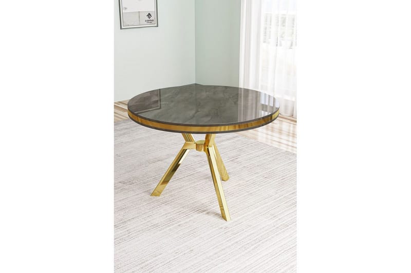 Rivor Ruokapöytä 90 cm Pyöreä - Antrasiitti/Keltainend - Huonekalut - Pöytä & ruokailuryhmä - Ruokapöydät & keittiön pöydät