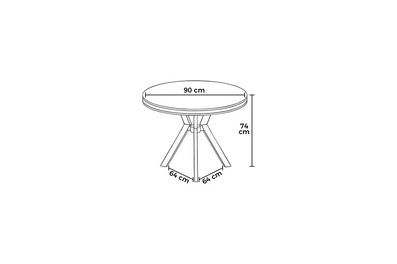 Rivor Ruokapöytä 90 cm Pyöreä - Antrasiitti/Kromi - Huonekalut - Pöytä & ruokailuryhmä - Ruokapöydät & keittiön pöydät
