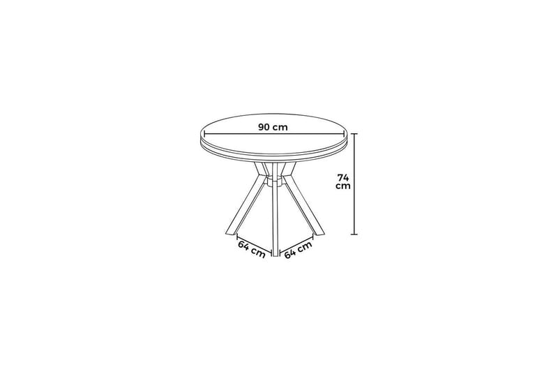 Rivor Ruokapöytä 90 cm Pyöreä - Valkoinen Marmori/Kromi - Huonekalut - Pöytä & ruokailuryhmä - Ruokapöydät & keittiön pöydät