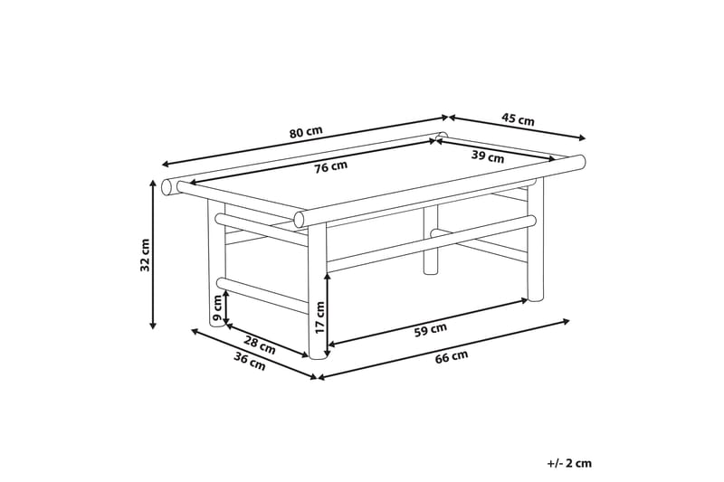 Rosthern Sohvapöytä 80x45 cm - Vaalean Ruskea - Huonekalut - Pöytä & ruokailuryhmä - Sohvapöytä