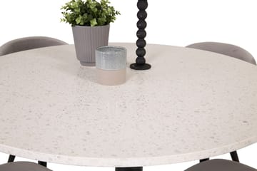 Round Dining Set Venture Home Grå Vit - Huonekalut - Pöytä & ruokailuryhmä - Ruokailuryhmä