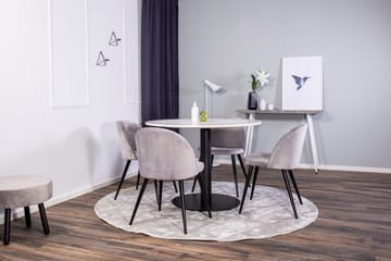 Round Dining Set Venture Home Grå Vit - Huonekalut - Pöytä & ruokailuryhmä - Ruokailuryhmä