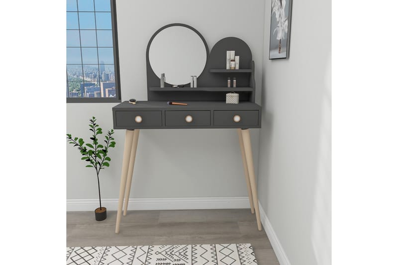 Ruges Kampauspöytä 74 cm - Antrasiitti - Huonekalut - Pöytä & ruokailuryhmä - Meikki- & kampauspöydät