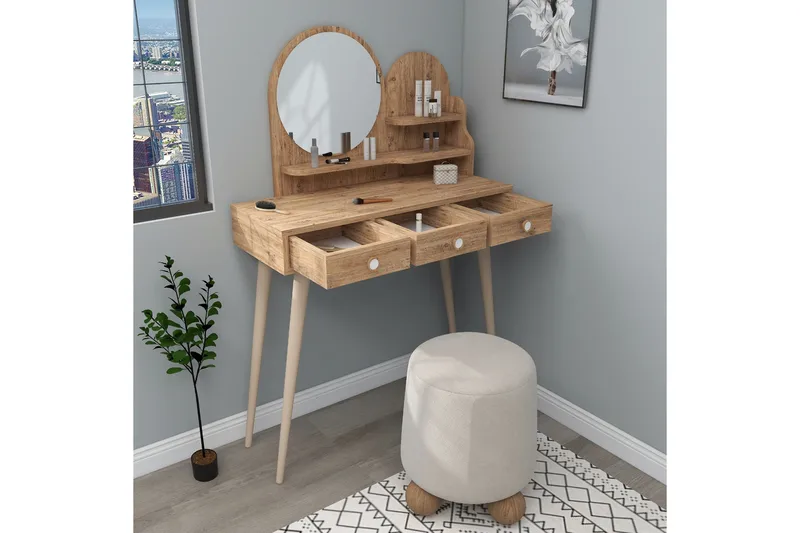 Ruges Kampauspöytä 74 cm - Ruskea - Huonekalut - Pöytä & ruokailuryhmä - Meikki- & kampauspöydät