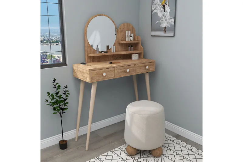 Ruges Kampauspöytä 74 cm - Ruskea - Huonekalut - Pöytä & ruokailuryhmä - Meikki- & kampauspöydät