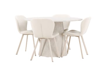 Rund matgrupp Venture Home Beige Beige 4st - Huonekalut - Pöytä & ruokailuryhmä - Ruokailuryhmä