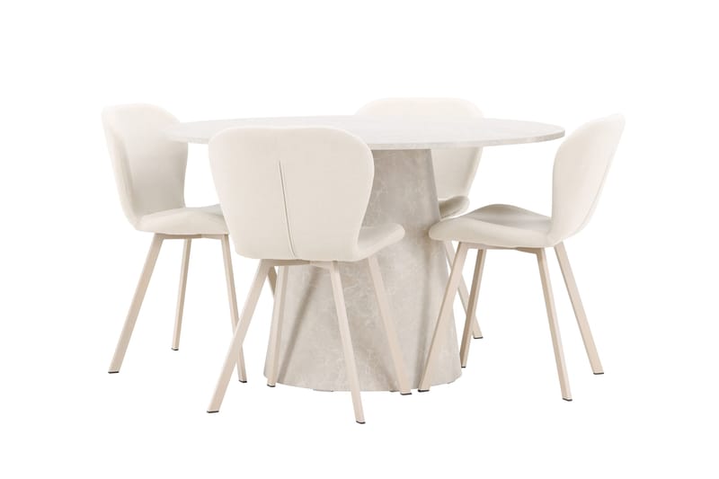 Rund matgrupp Venture Home Beige Beige 4st - Huonekalut - Pöytä & ruokailuryhmä - Ruokailuryhmä