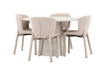 Rund matgrupp Venture Home Beige Beige 4st - Huonekalut - Pöytä & ruokailuryhmä - Ruokailuryhmä
