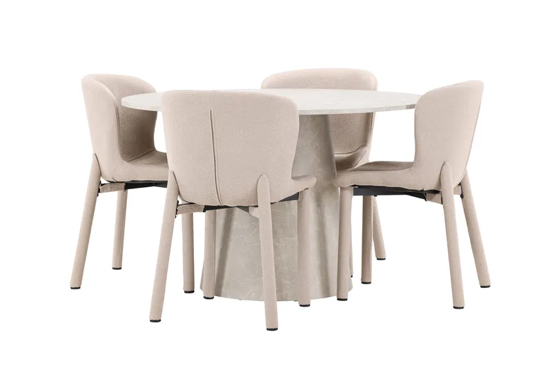 Rund matgrupp Venture Home Beige Beige 4st - Huonekalut - Pöytä & ruokailuryhmä - Ruokailuryhmä