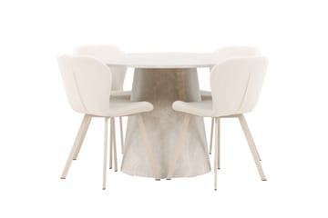 Rund matgrupp Venture Home Beige Beige 4st - Huonekalut - Pöytä & ruokailuryhmä - Ruokailuryhmä