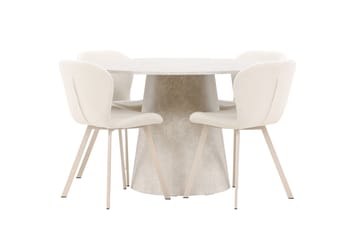 Rund matgrupp Venture Home Beige Beige 4st - Huonekalut - Pöytä & ruokailuryhmä - Ruokailuryhmä