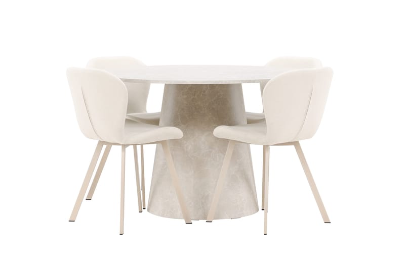 Rund matgrupp Venture Home Beige Beige 4st - Huonekalut - Pöytä & ruokailuryhmä - Ruokailuryhmä