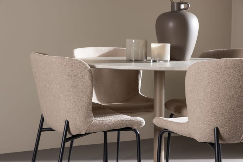 Rund matgrupp Venture Home Beige Beige 4st - Huonekalut - Pöytä & ruokailuryhmä - Ruokailuryhmä