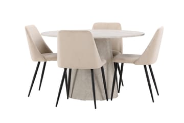 Rund matgrupp Venture Home Beige Beige 4st - Huonekalut - Pöytä & ruokailuryhmä - Ruokailuryhmä