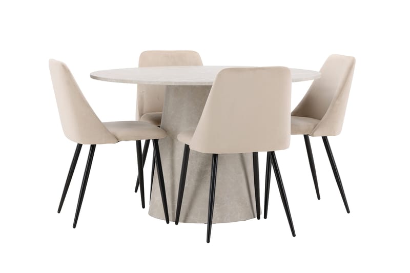 Rund matgrupp Venture Home Beige Beige 4st - Huonekalut - Pöytä & ruokailuryhmä - Ruokailuryhmä
