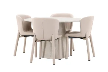 Rund matgrupp Venture Home Beige Beige 4st - Huonekalut - Pöytä & ruokailuryhmä - Ruokailuryhmä