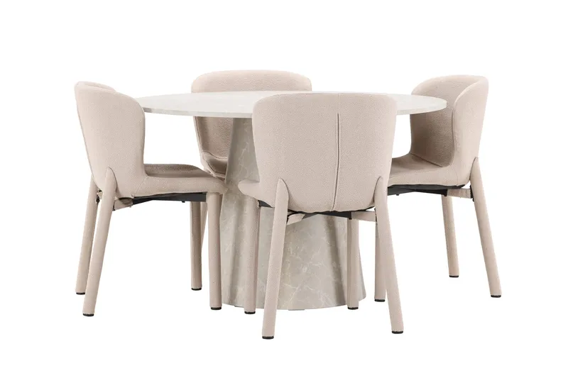 Rund matgrupp Venture Home Beige Beige 4st - Huonekalut - Pöytä & ruokailuryhmä - Ruokailuryhmä