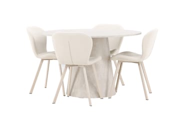 Rund matgrupp Venture Home Beige Beige 4st - Huonekalut - Pöytä & ruokailuryhmä - Ruokailuryhmä