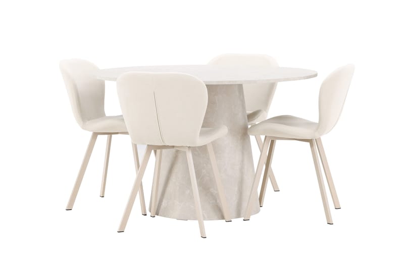 Rund matgrupp Venture Home Beige Beige 4st - Huonekalut - Pöytä & ruokailuryhmä - Ruokailuryhmä