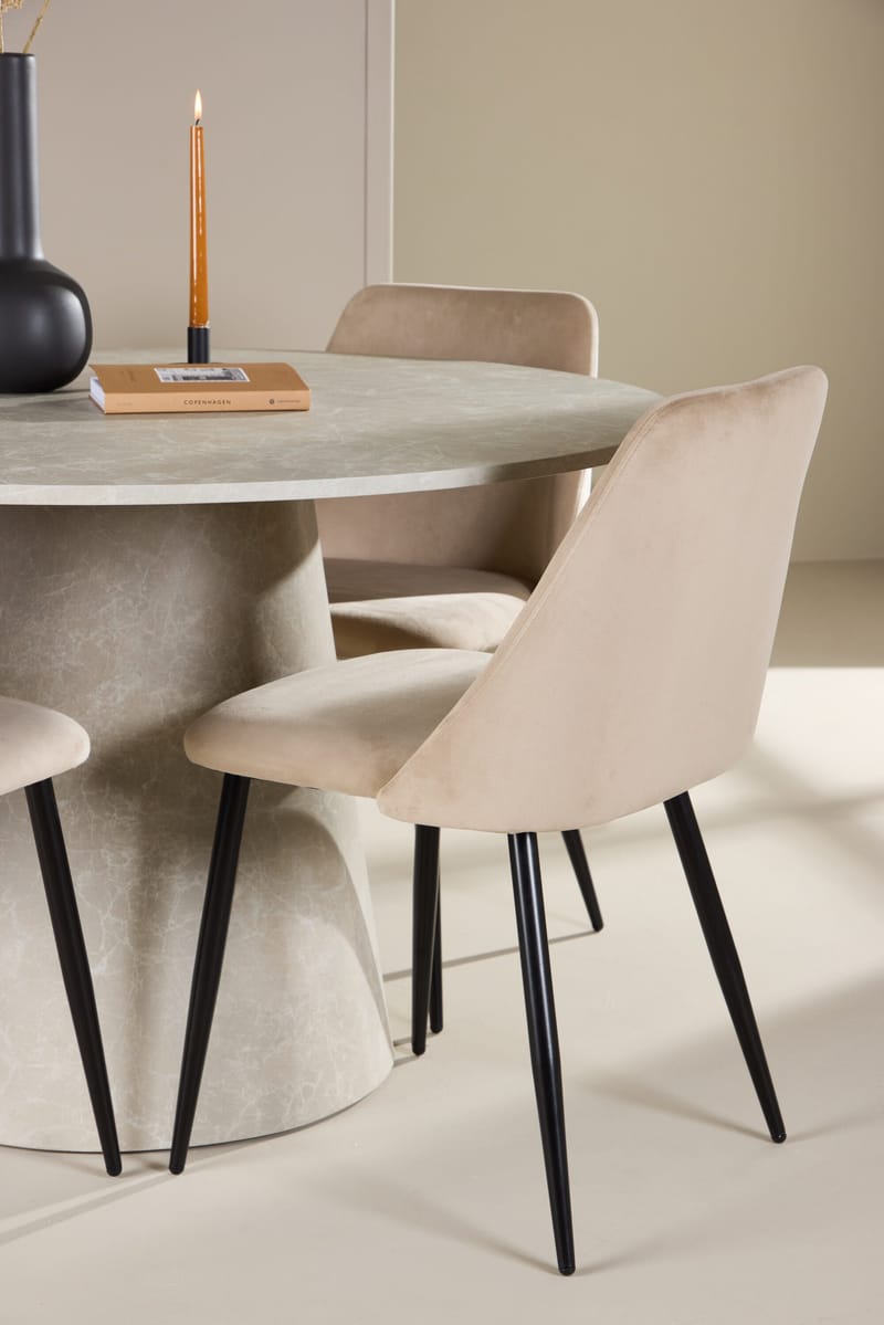 Rund matgrupp Venture Home Beige Beige 4st - Huonekalut - Pöytä & ruokailuryhmä - Ruokailuryhmä