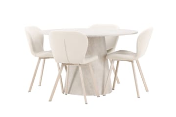 Rund matgrupp Venture Home Beige Beige 4st - Huonekalut - Pöytä & ruokailuryhmä - Ruokailuryhmä
