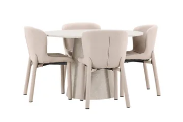 Rund matgrupp Venture Home Beige Beige 4st - Huonekalut - Pöytä & ruokailuryhmä - Ruokailuryhmä