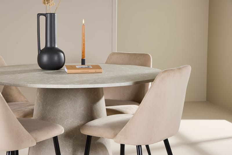 Rund matgrupp Venture Home Beige Beige 4st - Huonekalut - Pöytä & ruokailuryhmä - Ruokailuryhmä