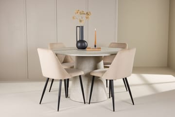 Rund matgrupp Venture Home Beige Beige 4st - Huonekalut - Pöytä & ruokailuryhmä - Ruokailuryhmä