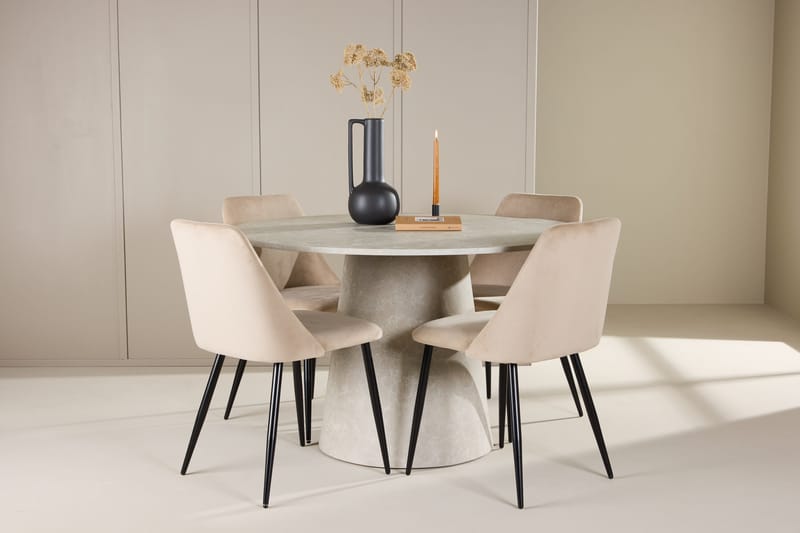 Rund matgrupp Venture Home Beige Beige 4st - Huonekalut - Pöytä & ruokailuryhmä - Ruokailuryhmä