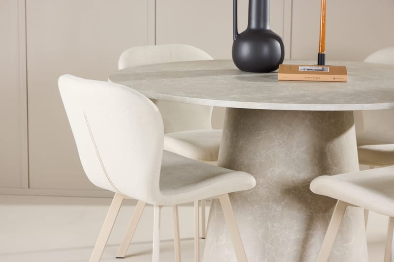 Rund matgrupp Venture Home Beige Beige 4st - Huonekalut - Pöytä & ruokailuryhmä - Ruokailuryhmä