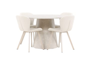 Rund matgrupp Venture Home Beige Beige 4st - Huonekalut - Pöytä & ruokailuryhmä - Ruokailuryhmä