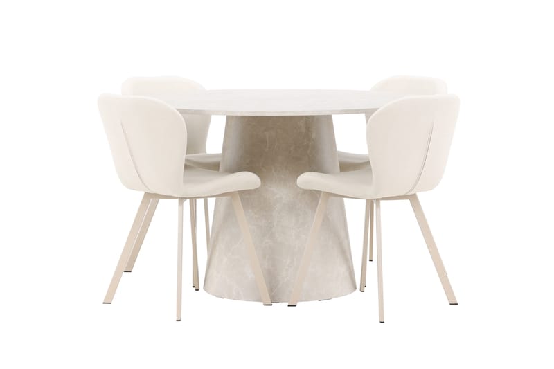 Rund matgrupp Venture Home Beige Beige 4st - Huonekalut - Pöytä & ruokailuryhmä - Ruokailuryhmä