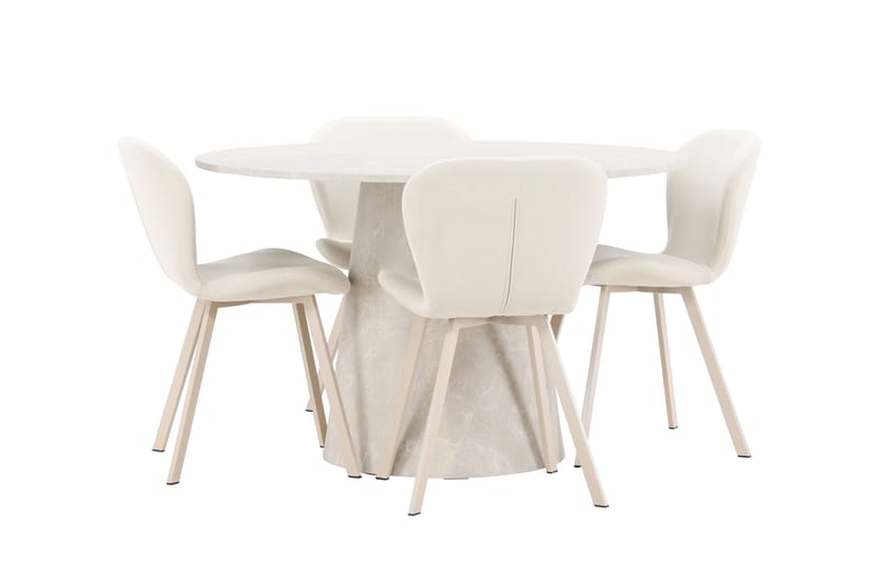 Rund matgrupp Venture Home Beige Beige 4st - Huonekalut - Pöytä & ruokailuryhmä - Ruokailuryhmä