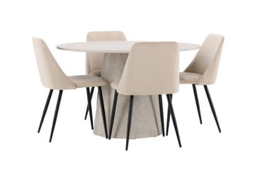Rund matgrupp Venture Home Beige Beige 4st - Huonekalut - Pöytä & ruokailuryhmä - Ruokailuryhmä