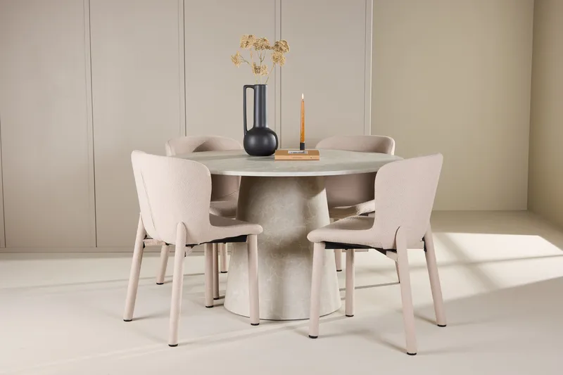 Rund matgrupp Venture Home Beige Beige 4st - Huonekalut - Pöytä & ruokailuryhmä - Ruokailuryhmä