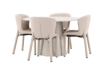 Rund matgrupp Venture Home Beige Beige 4st - Huonekalut - Pöytä & ruokailuryhmä - Ruokailuryhmä