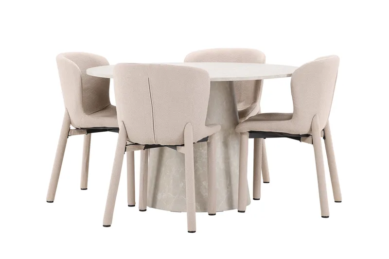 Rund matgrupp Venture Home Beige Beige 4st - Huonekalut - Pöytä & ruokailuryhmä - Ruokailuryhmä