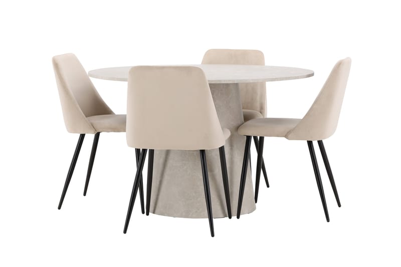Rund matgrupp Venture Home Beige Beige 4st - Huonekalut - Pöytä & ruokailuryhmä - Ruokailuryhmä