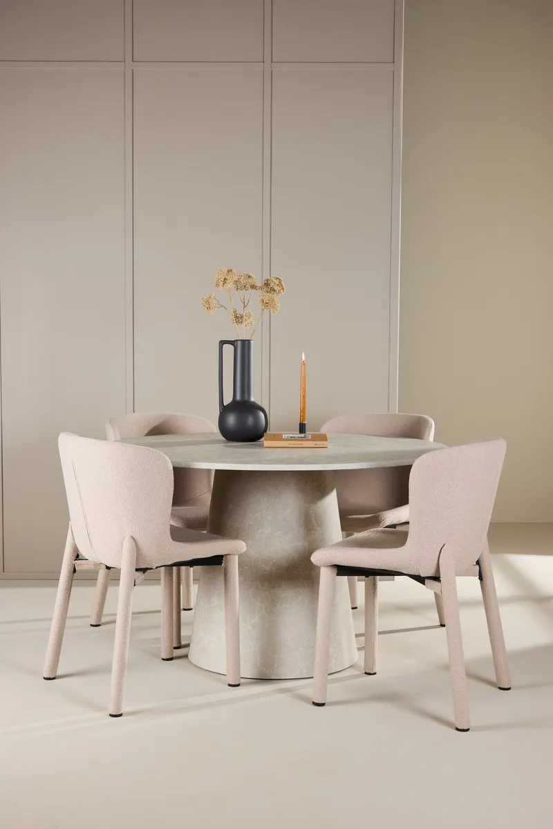 Rund matgrupp Venture Home Beige Beige 4st - Huonekalut - Pöytä & ruokailuryhm ä - Ruokailuryhmä