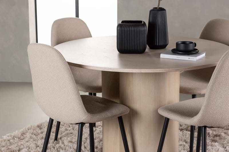 Rund matgrupp Venture Home Beige Beige 4st - Huonekalut - Pöytä & ruokailuryhmä - Ruokailuryhmä