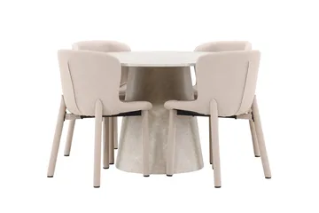 Rund matgrupp Venture Home Beige Beige 4st - Huonekalut - Pöytä & ruokailuryhmä - Ruokailuryhmä