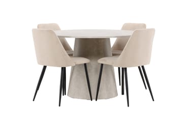 Rund matgrupp Venture Home Beige Beige 4st - Huonekalut - Pöytä & ruokailuryhmä - Ruokailuryhmä