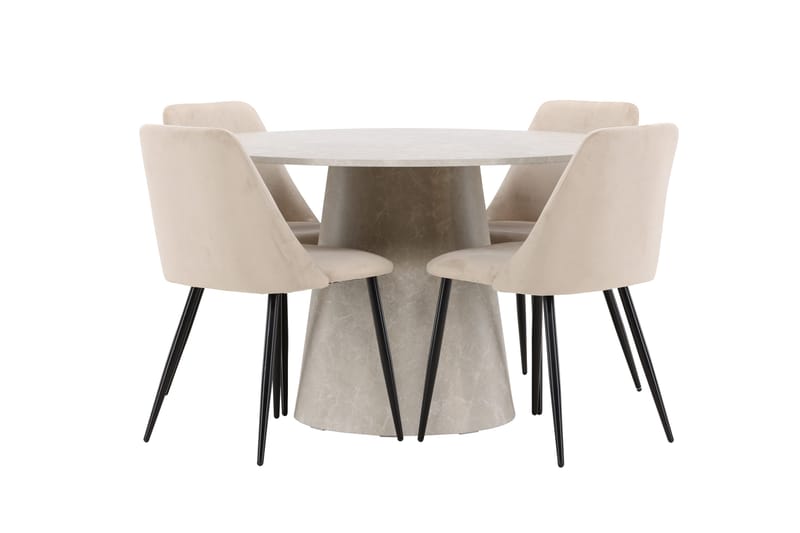 Rund matgrupp Venture Home Beige Beige 4st - Huonekalut - Pöytä & ruokailuryhmä - Ruokailuryhmä