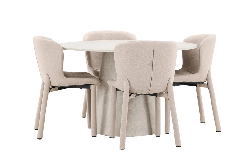 Rund matgrupp Venture Home Beige Beige 4st - Huonekalut - Pöytä & ruokailuryhmä - Ruokailuryhmä